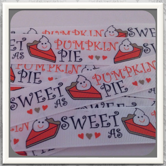 Sweet as Pumpkin Pie MTMG 2 yds 7/8" on white TWRH