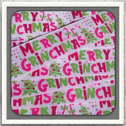 Merry Grinchmas Holiday Christmas Ribbon 20 yds 7/8" TWRH