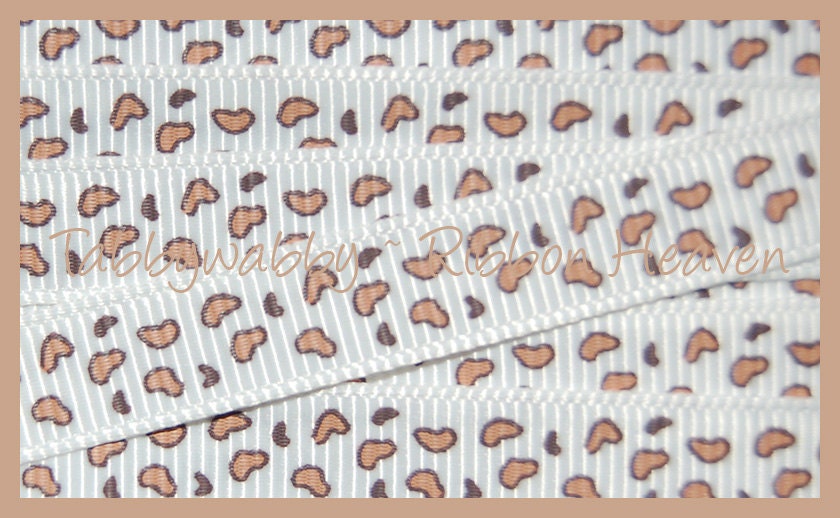 3/8" M2MG Parisian Chic Leopard Print Grosgrain Ribbon 6 Yards - TWRH